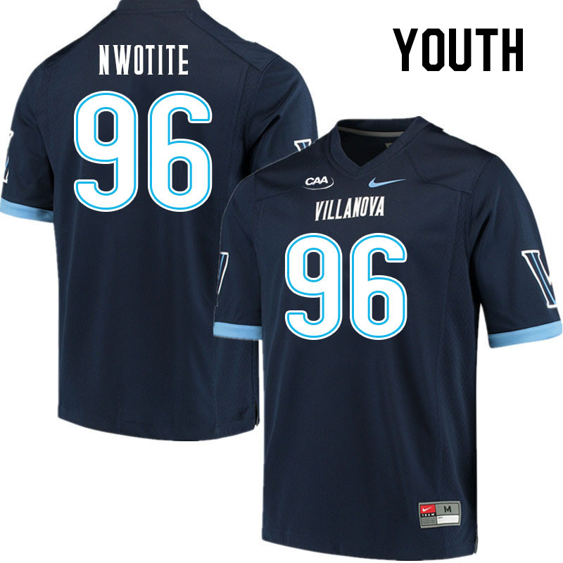 Youth #96 Ugo Nwotite Villanova Wildcats College Football Jerseys Stitched Sale-Navy